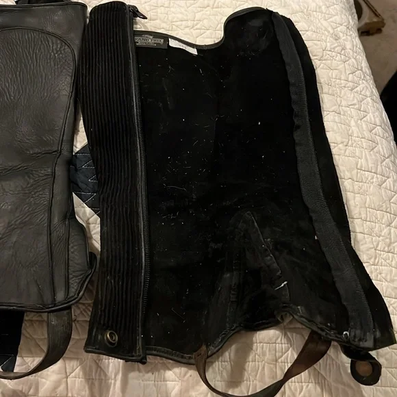 Grand Prix vintage Italy leather half chaps calf 13” , length 16” - Picture 6 of 6